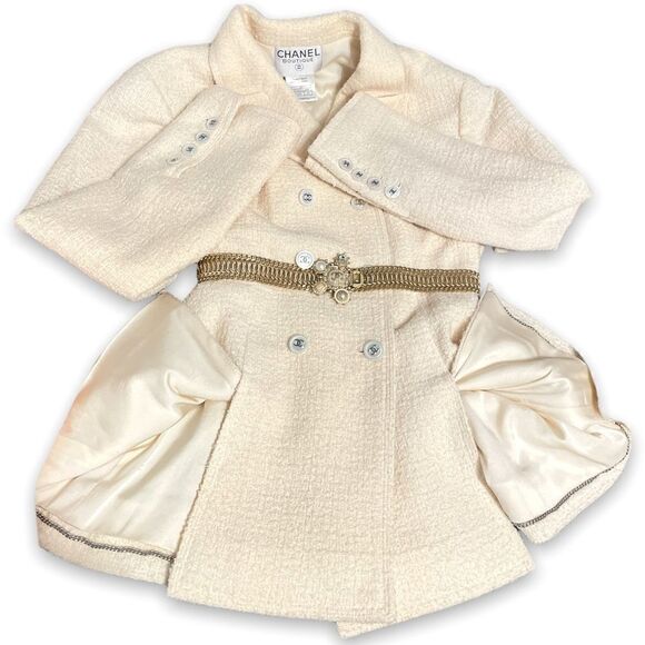 ❤️SOLD❤️Vintage CHANEL Tweed Pleated Blazer with inner chainlink lower trim - Picture 1 of 12